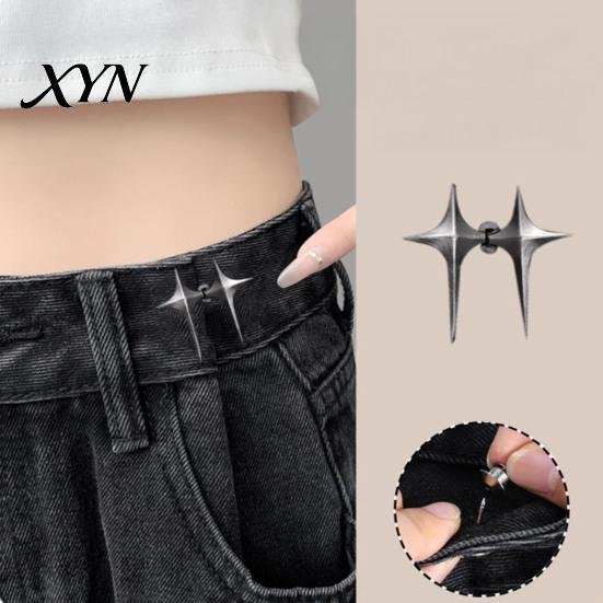 Creative Fashion Accessory 1 Pair Pant Waist Tighteners, Metal Butterfly Star Decorative Jeans Button Bag Buckle Pins, Adjustable No-Sew Pants