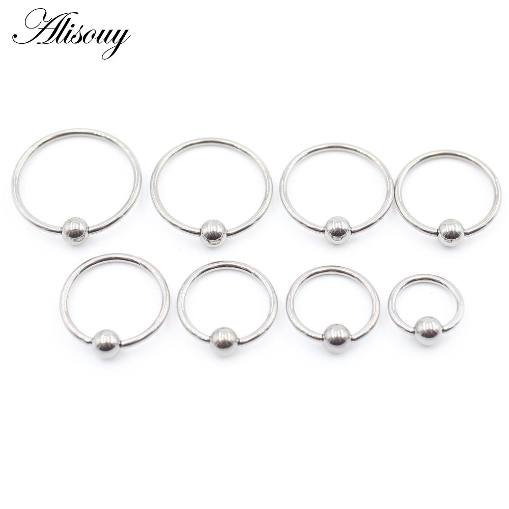 Alisouy 1st G23 Titanium Captive Hoop BCR Ögonbryn Tragus Stängning Bar Läppar Näsringar Öronsegment Piercing Kroppssmycken