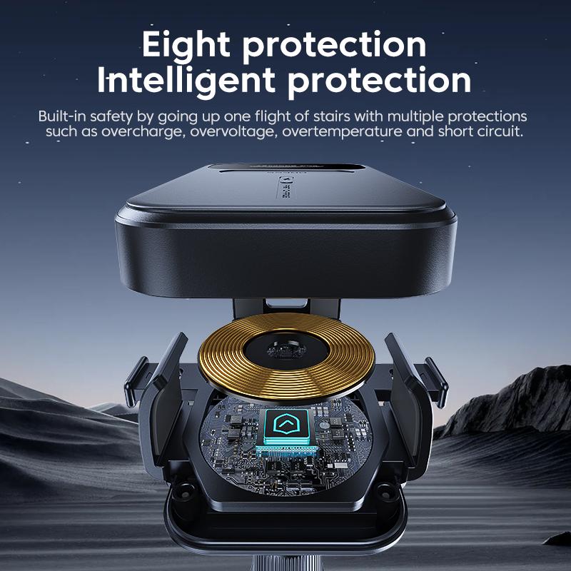 UYUXIO Air Vent Car Phone Holder Manual Clamp Wireless Car Charger 15W Fast Charging Adapter for iPhone Samsung Android Phones