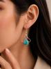 Blue Copper Turquoise Gemstone 925 Sterling Silver Handmade Women Jewelry Daily-Wear Earrings 1.50" EE-2-38