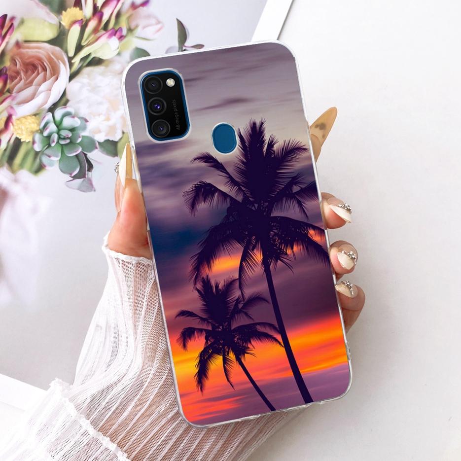 

For Samsung Galaxy M30s Case SM-M307F New Flowers Butterfly Painted Cover Soft Silicone Case For Samsung M21 2021 GalaxyM21 Bags Galaxy M30s