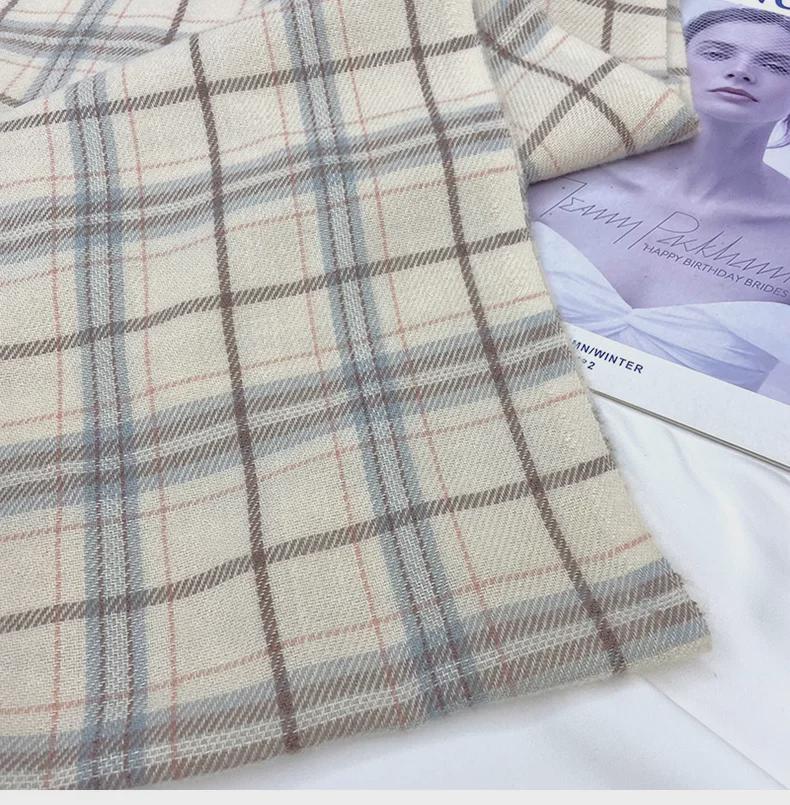 Fular Plaid din Cașmir Imitat pentru Femei - Stil Coreean/Japonez, Șal Cald cu Ciucuri în Culori Contrastante pentru Toamnă/Iarnă.