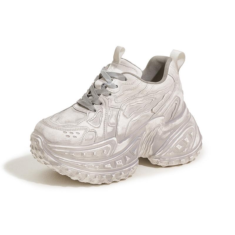 

Solid Color Height Increasing Shoes for Women, Fashionable and Versatile Soft Soled Casual Sports Shoes for Spring and Summer Comfortable Soft Sole No 39