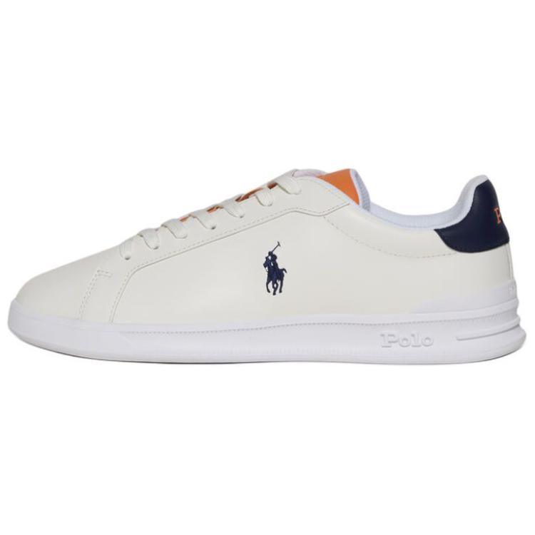 Polo Ralph Lauren Court Lær Rund Tå Snøresko Herre Sneakers Hvit 809931260002