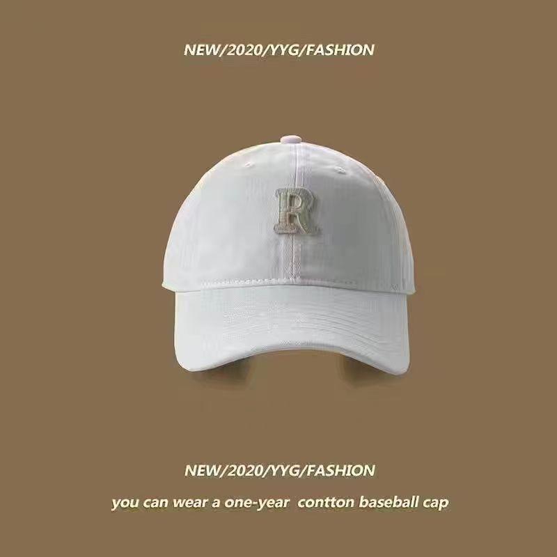 Unisex R Logo Baseball Cap, Large Fit, Slimming Design, Versatile Duckbill, Sun Protection.