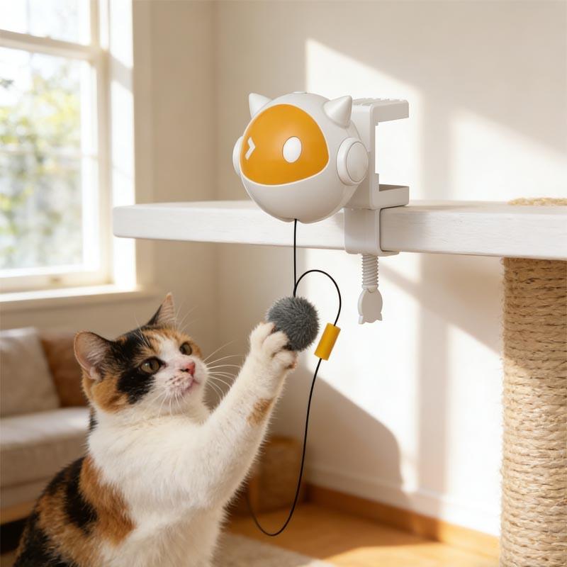 Automatic Lifting Interactive Cat Toy Ball Electric Self Moving Rolling Hair Ball Fun Hilarious Pet Cat Play Chasing Toy Supplie