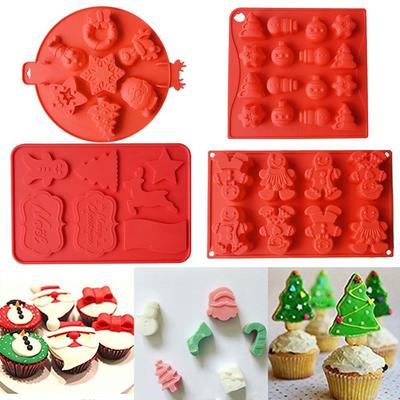 Molde Meias Luvas Presentes Caixa Natal Boneco de Neve Molde de Silicone Molde de Bolo de Chocolate Tema de Natal