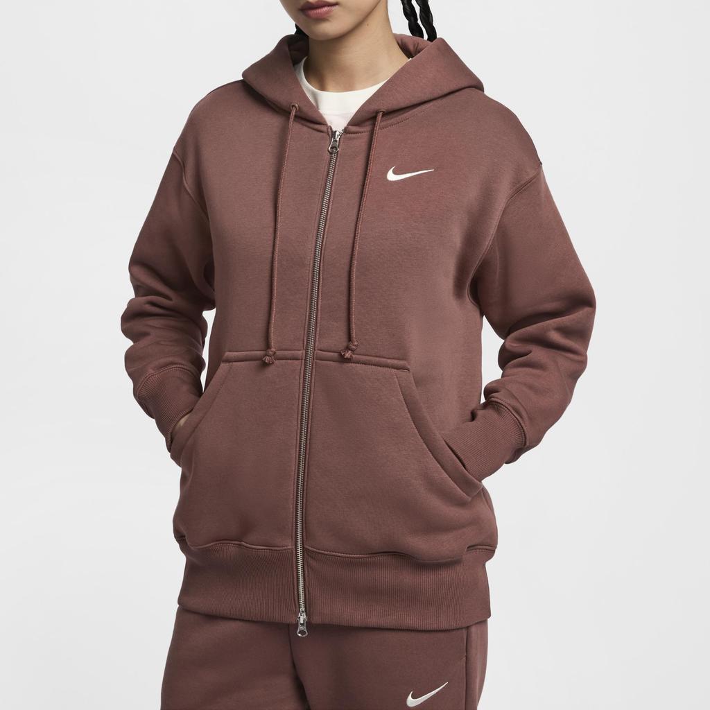 Nike Sportswear Phoenix Fleece Oversized Full-Zip Hoodie Women Red Sepia Sail DQ5759-218