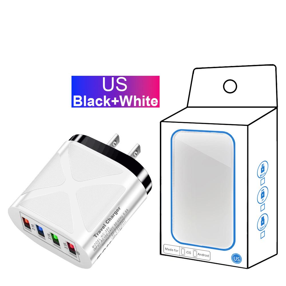 4-Port USB Travel Charger 5V/2.4A Fast Charge - AU/EU/UK/US Compatibility