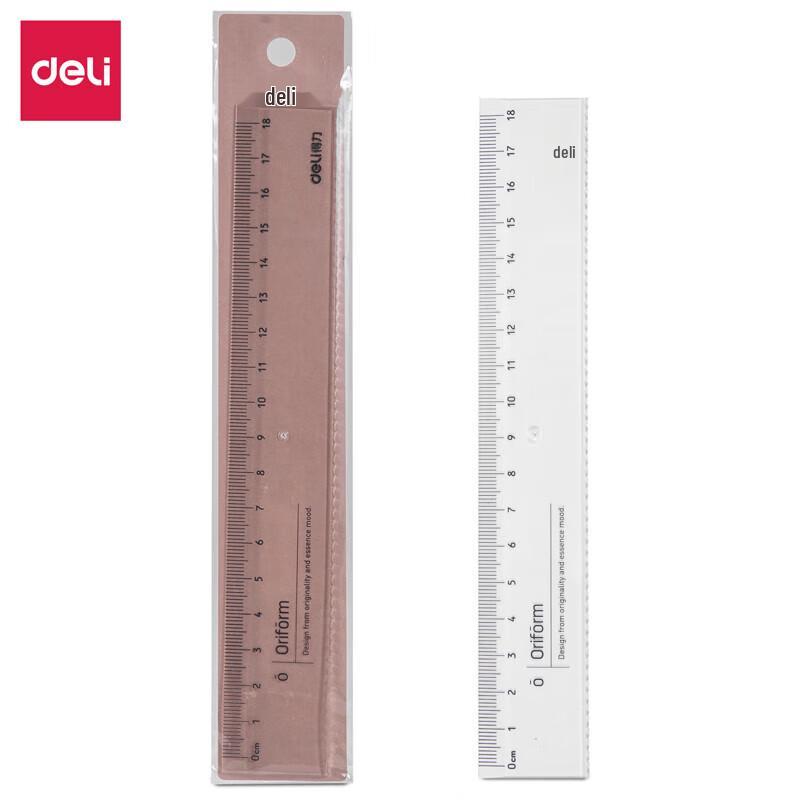 Deli 18cm Transparent Wavy Student Ruler
