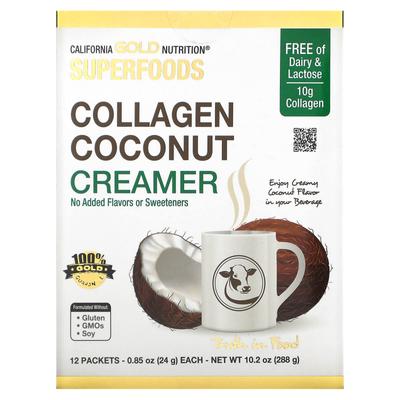 Superfoods, Collagen Coconut Creamer, Unsweetened, 12 Pack, 0.85 Oz (24 G) Each