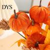 Faux Autumn Flowers Flower Bouquet, Artificial Fall Floral Picks with Maple Leaves Pumpkins Bendable Branches Berries Pine Cones for Thanksgiving