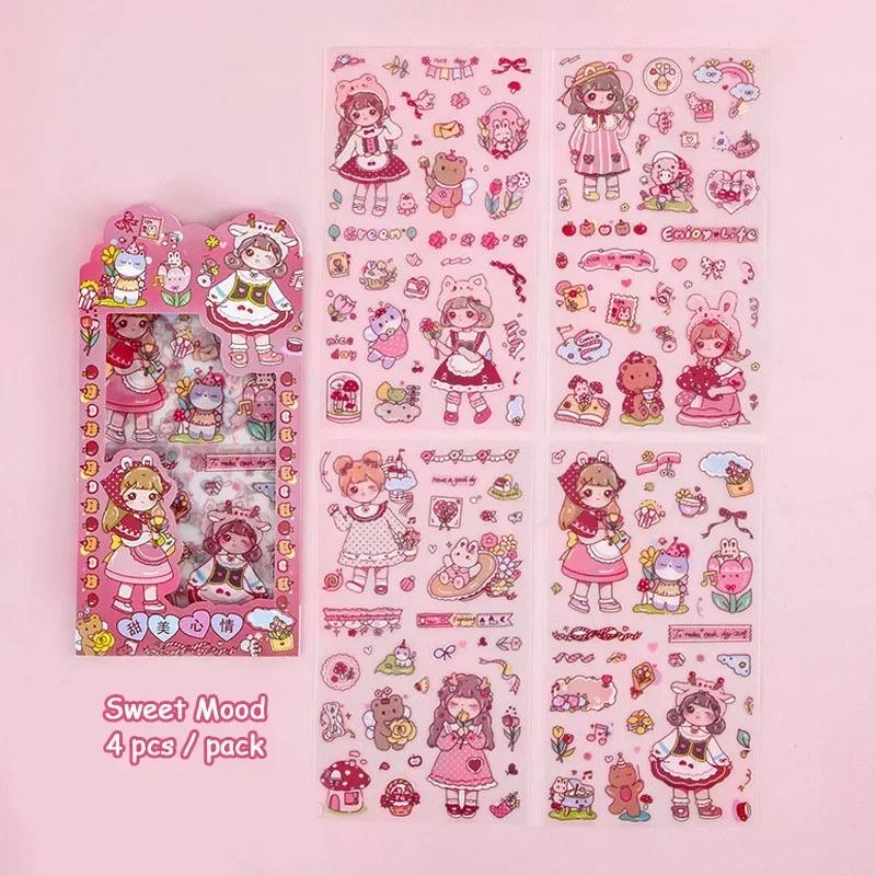 Kawaii Girl Stickers Cute DIY Scrapbooking Journal Decor Princess Stickers Kids Gift Stationery School Supplies