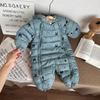 Tuta Intera in Cotone Unisex per Neonati con Fodera in Pile, Abbigliamento da Esterno con Piedi per Bambini e Bambine.