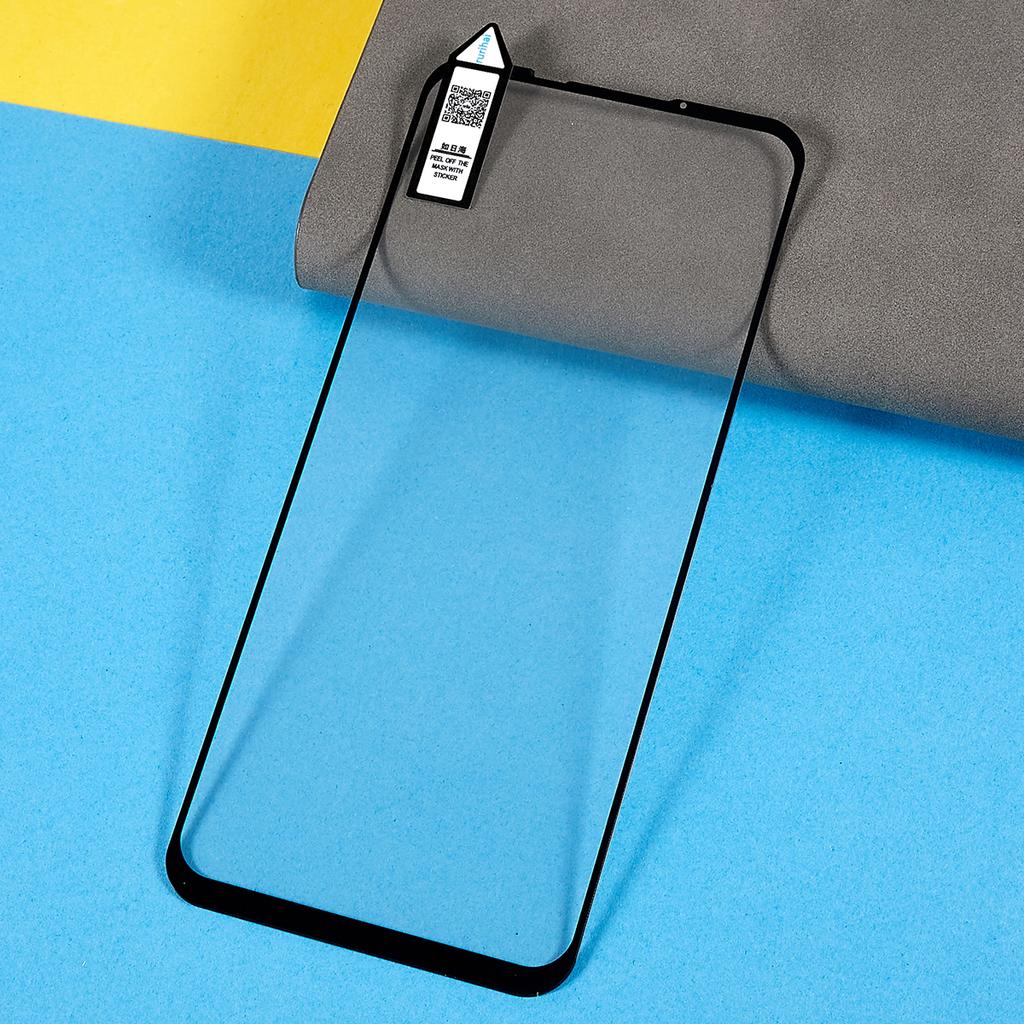 RURIHAI Aluminium-Silizium Glasfolie für HTC Desire 22 Pro 5G, Vollflächig klebend 2.5D Sekundär gehärtet 9H Abriebfestigkeit Vollbild HD Displayschutz