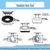 Stainless Steel 3/8 to 1/4 Pan Tilt Tripod Adapter with Dual Hole Conversion Nut