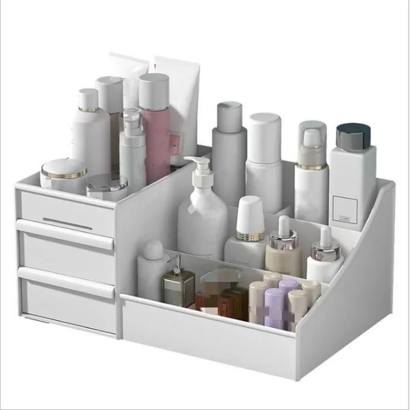 Caja de Almacenamiento Organizadora de Cosméticos Tocador Escritorio Estante de Almacenamiento de Plástico Simple y de Gran Capacidad Almacenamiento de Productos para el Cuidado de la Piel