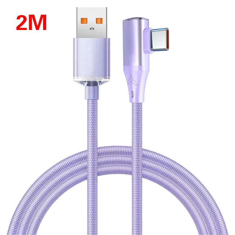 90 Degree Elbow Type-C Cable Pd 120W Fast Charging Type C Cable For Iphone 15 Pro Max Samsung Xiaomi Huawei Charger Data Cord