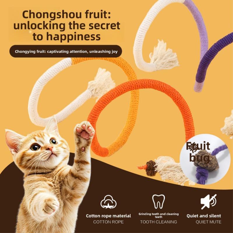 Cat Bite Rope Toys for Self-entertainment and Boredom, Teeth Grinding and Cleaning, Cat Mint, Gall Fruit, Cat Toys, Cat Toys