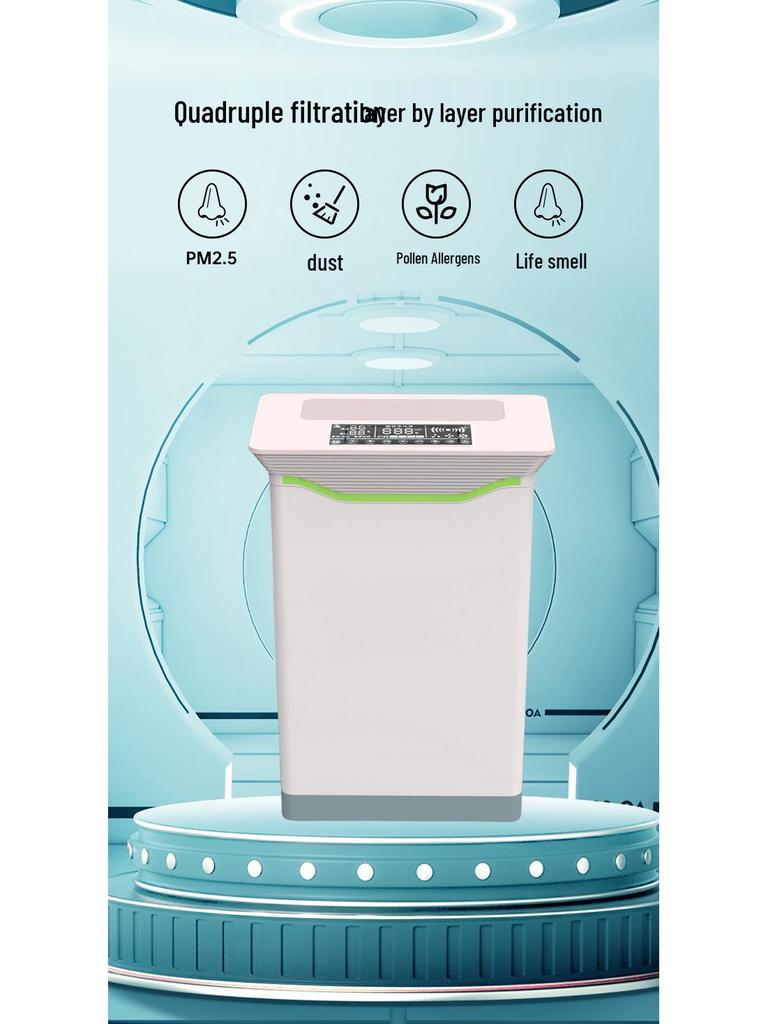 Premium Smart Air Purifier with Formaldehyde Removal, Negative Ion, UVC Sterilization, and Smoke Deodorization
