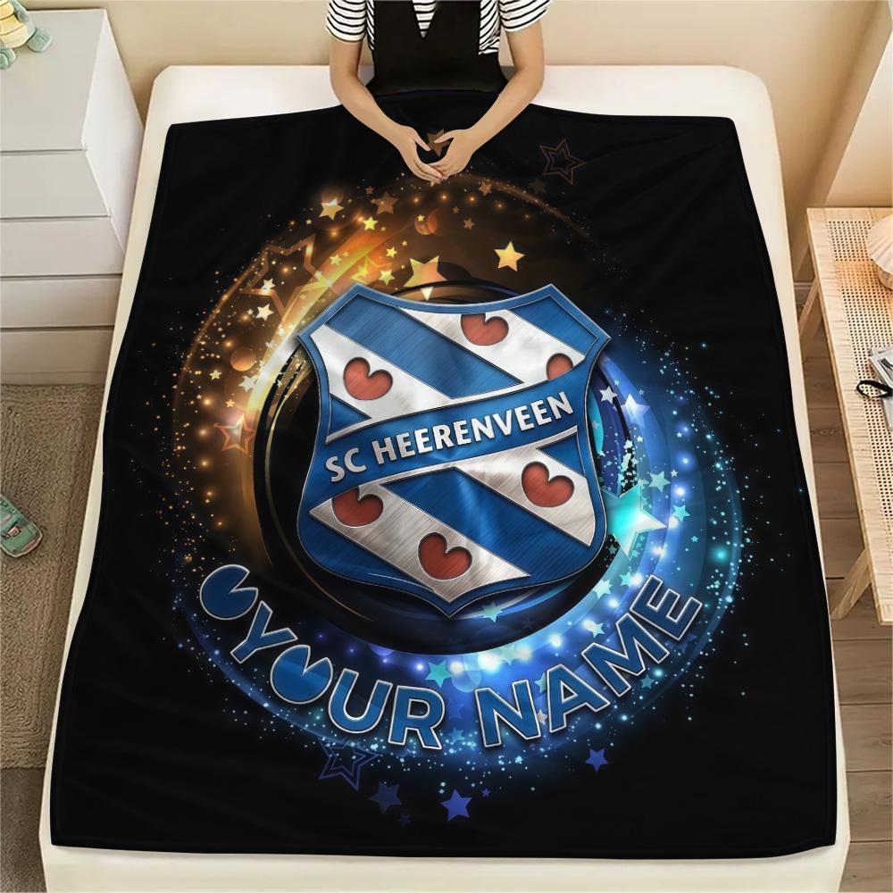 Custom Name SC Heerenveen Flannel Blanket, High quality Comfortable for All Seasons, Home Decor, Warmth and Comfort