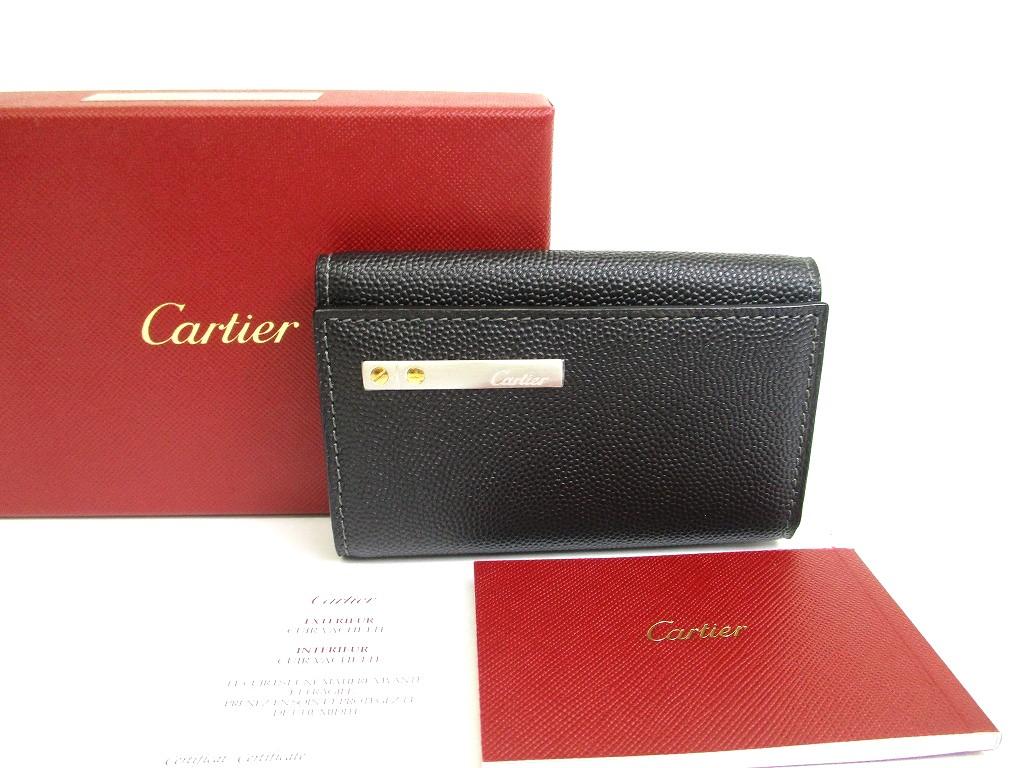 

Authentic Cartier Santos Black Leather 6 Pics Key Cases #a672 Refurbished