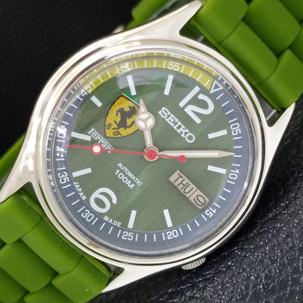 

SEIKO VINTAGE AUTOMATIC 7009A JAPAN MENS FERRARI DIAL WATCH a700449-5 R203-a700449