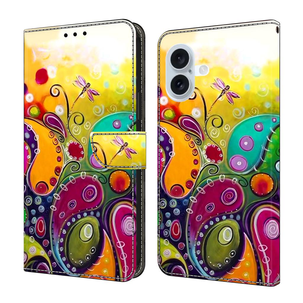 For iPhone 17 Case PU Leather Wallet Phone Cover with Stand