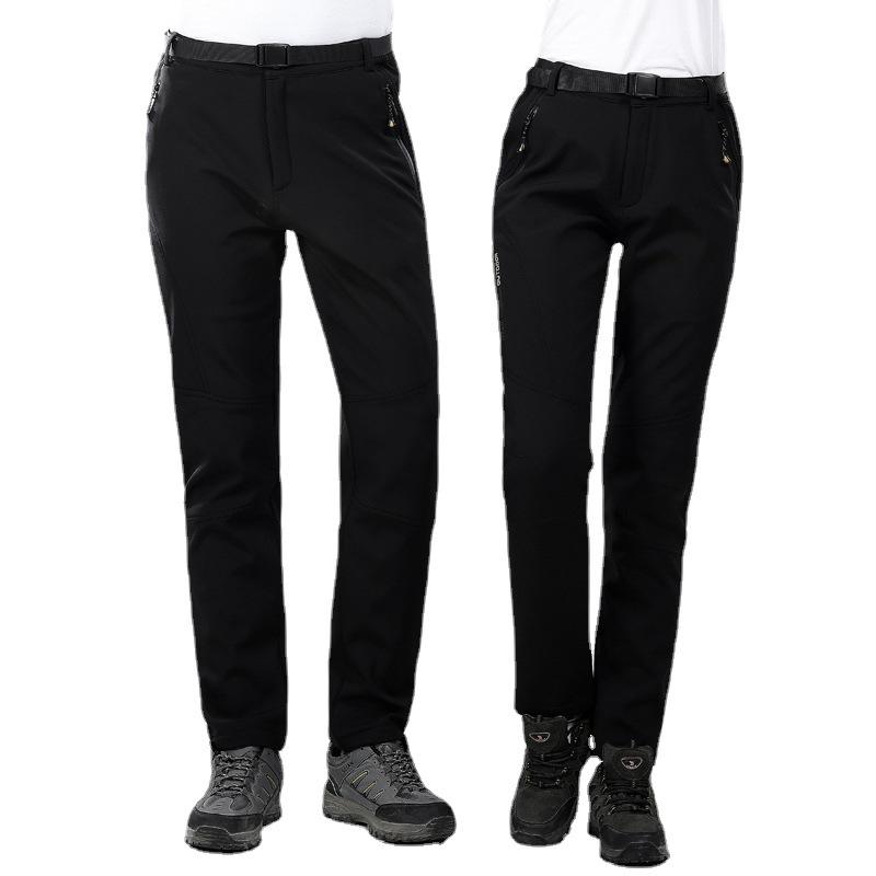 Winter Fleece-Lined Windproof Waterproof Hiking Pants for Men & Women – Softshell, Warm, Ideal for Couples