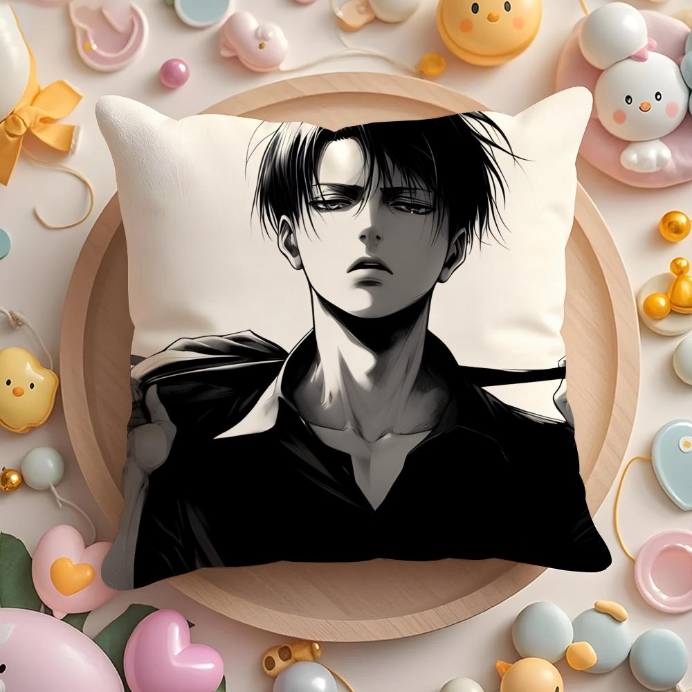 L-Levi Anime A-Ackerman Cushion Cover Home & Car Multi-Scene Pillow Cover - Reversible, Soft & Durable for Daily Use