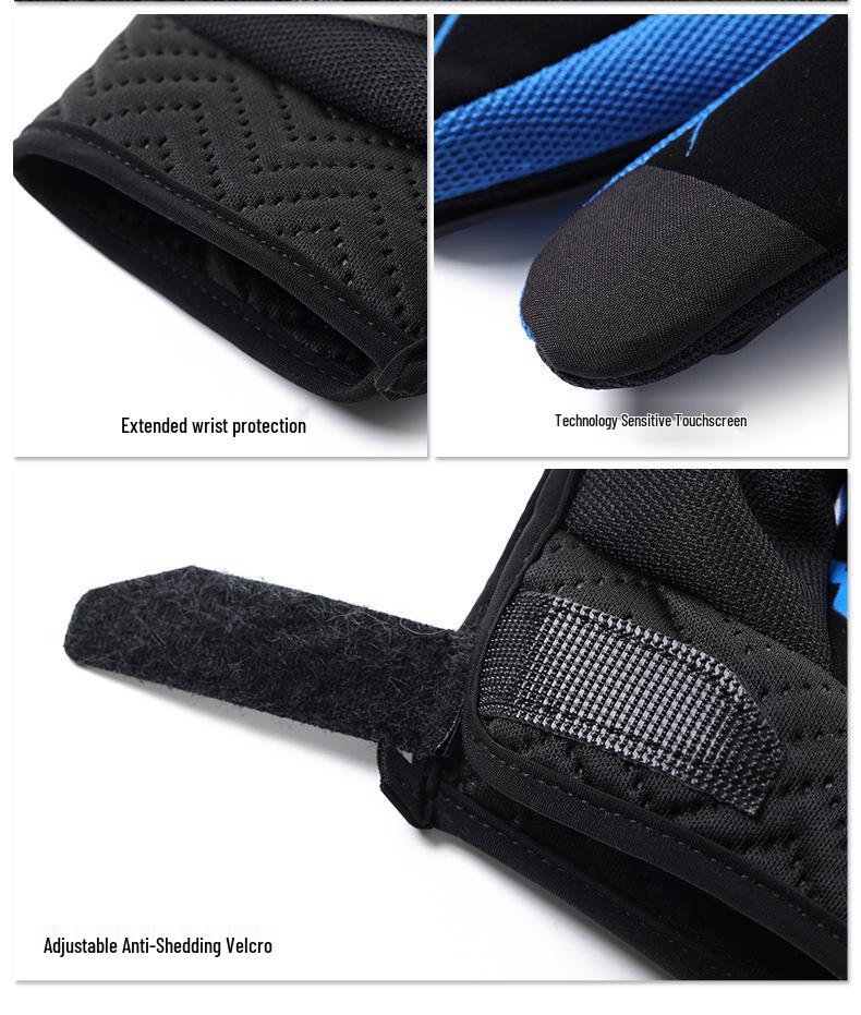 Full Finger Touchscreen Motorcycle Gloves - Fall Protection, Anti-slip, Wear-resistant, Breathable for Outdoor Sport Riding (Spring & Autumn)