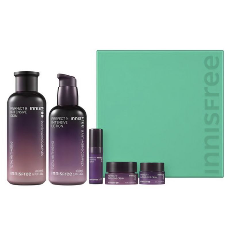 Innisfree Perfect 9 Intensive Skin Care Special Set (2 Full-Size + 3 Travel-Size Items)