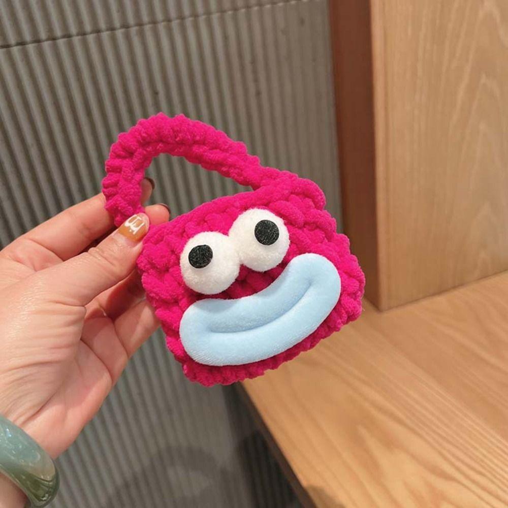 

Big Mouth Plush Earphone Bag Cartoon Earphone Protective Cover Mini Plush Handbag Children Gift