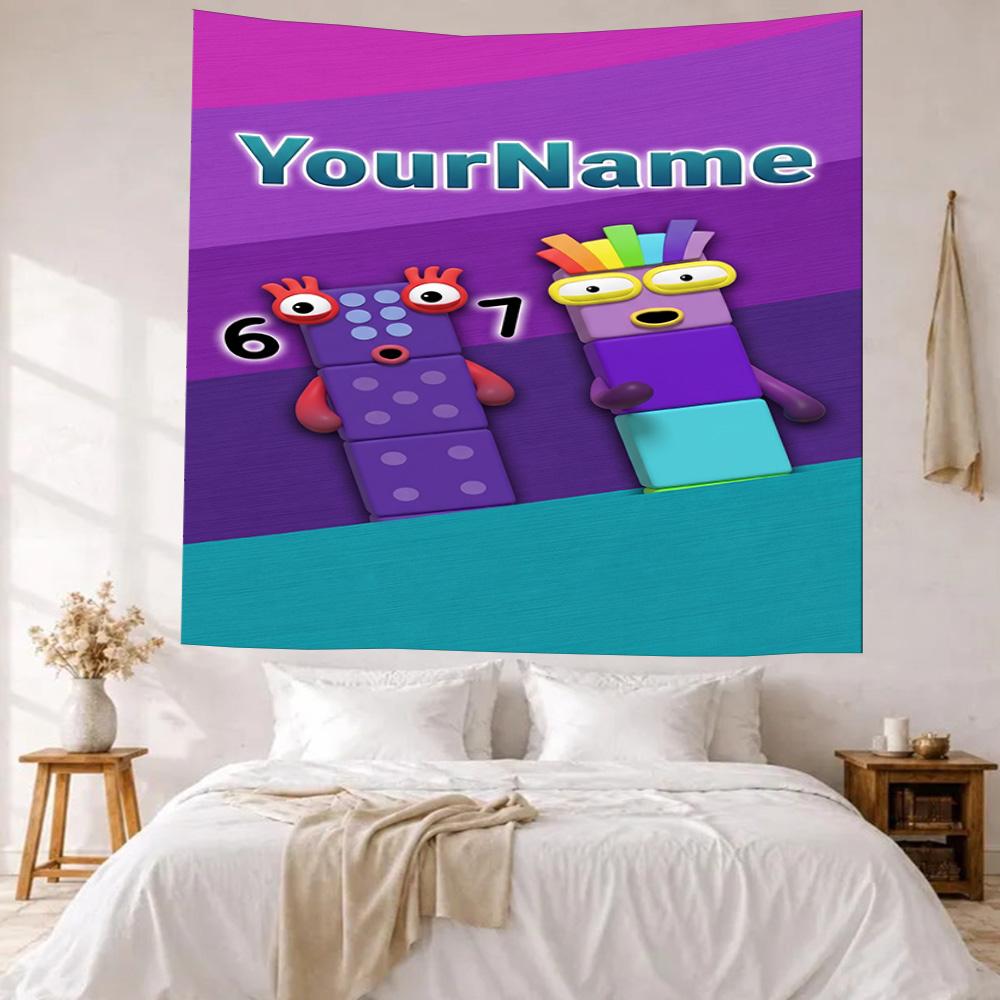 Numberblocks Vlastní jméno Nástěnná dekorace Gobelín Umění Pro památku mazlíčka Narozeniny Svatba Párty Pozadí Rodinný dárek
