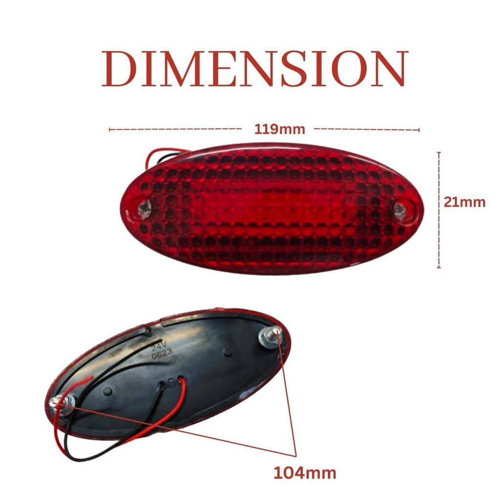 6PCS Red LED Side Marker clearance lights 12V trailer running light Fit for and Most Trucks Trailers Tractor Semi-trailer Dump truck Vehicle