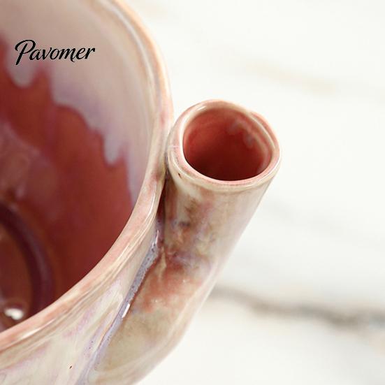 Fruit Washing Bowl Ceramic Berry Bowl, Swirl Design Rinse Colander with Handle Food Safe Washer And Drain Holes, Cleaning for Tomatoes Grapes
