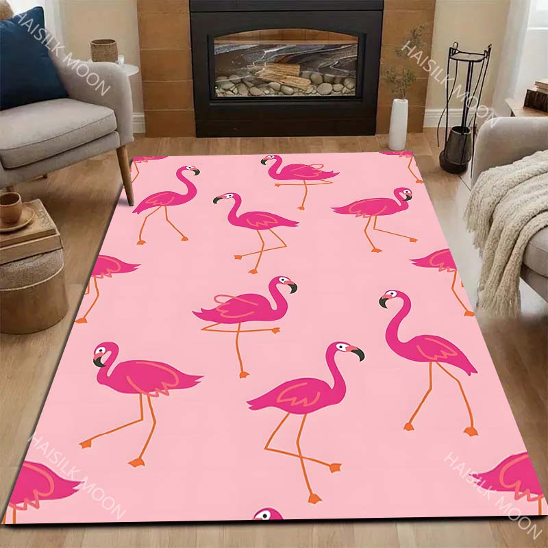 Multi-Size Pink Flamingo Carpet for Living Room Bedroom Bedside Floor Mat Sofa Table Area Rugs Home Decor for Gifts