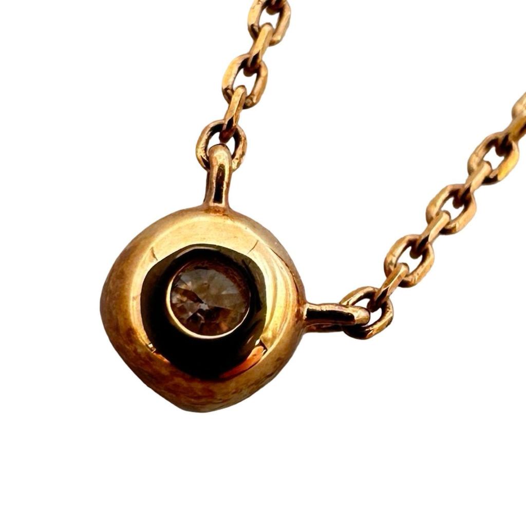Used Yondoshi 4 Diamond Necklace Gold K10 Diamond Jewelry