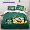 SpongeBob SquarePants2 Pattern Bedding Quilt Set  Home Decoration  Gift (1 * duvet cover + 2 * pillowcase  without core)