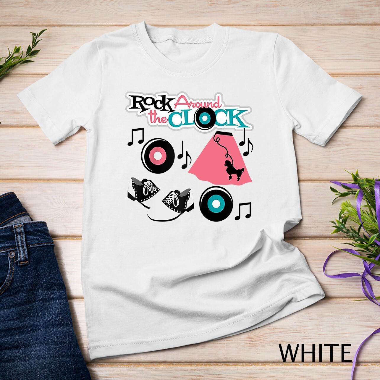 Rock Around the Clock 50 s Raglan Baseball Unisex T-Shirt Mens Womens Tees Top S