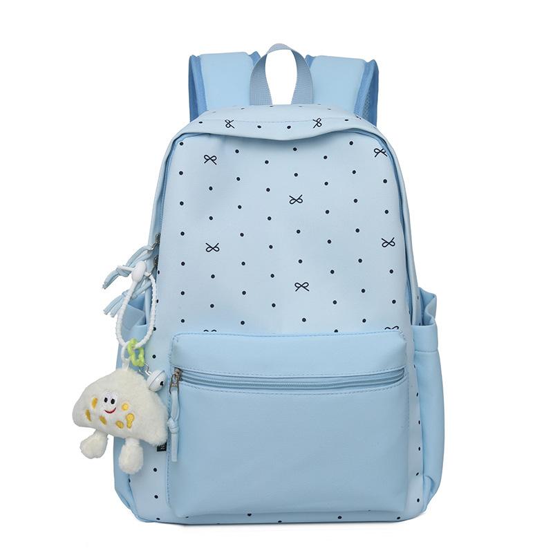 Schoolbag Fashion Polka Dot Casual Cute Student School Bag Junior High School Student Simple Versatile Backpack Lightweight Student Bag