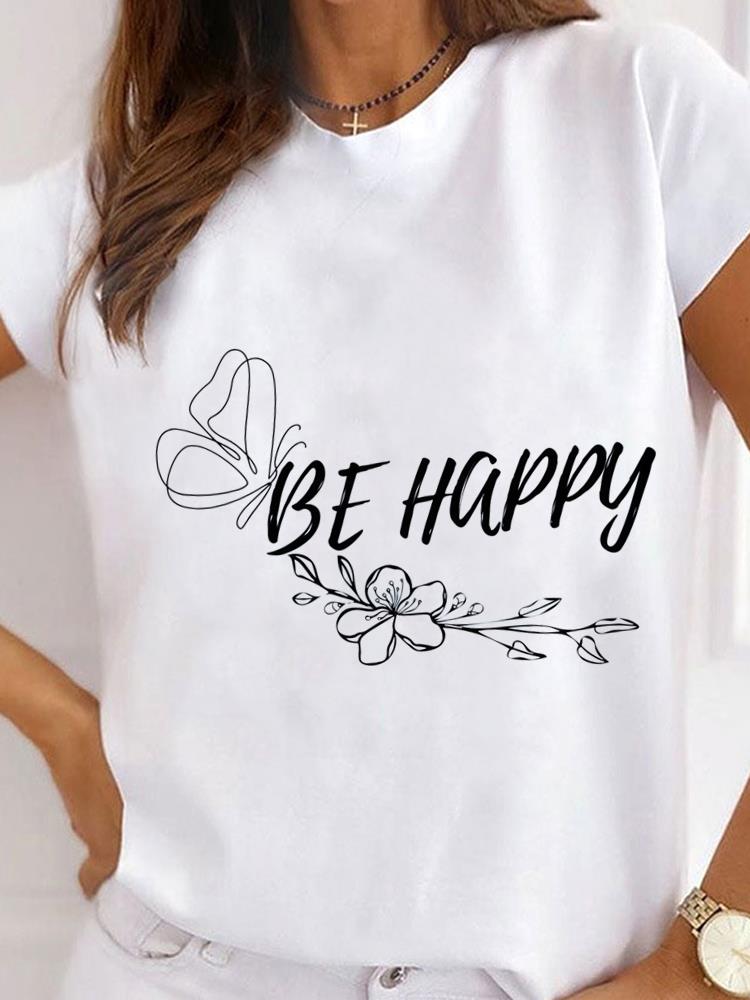 (Asian Size) sweet letter cute 90s Clothing Shirt Women Printed Lady Casual Short Sleeve T Tee Top Fashion Female Graphic T-shirts