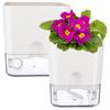 2 Pcs Self Watering Plant Pot 10.8/14 Cm Square Magnetic Water Storage Double Layer Flower Pot White Plastic Flower Pots Set