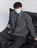 Men's Casual Knit Sweater Coat: Trendy Frayed Faux Two-Piece Design for Autumn/Winter, American Brand, Lazy Style.