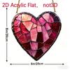 2D Flat Romantic Pink Heart Colorful Acrylic Decoration Sign, Valentine'S Day Gift, Suitable for wall decoration, porch, room, villa, accents Home, Ha