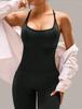 Women's Seamless Cross-Back Jumpsuit with Adjustable Straps for Fitness and Dance