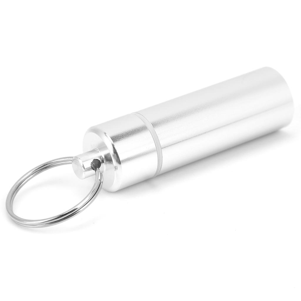 Aluminum Alloy Pill Box Waterproof Keychain Pill Holder Organizer for Outdoor Travels