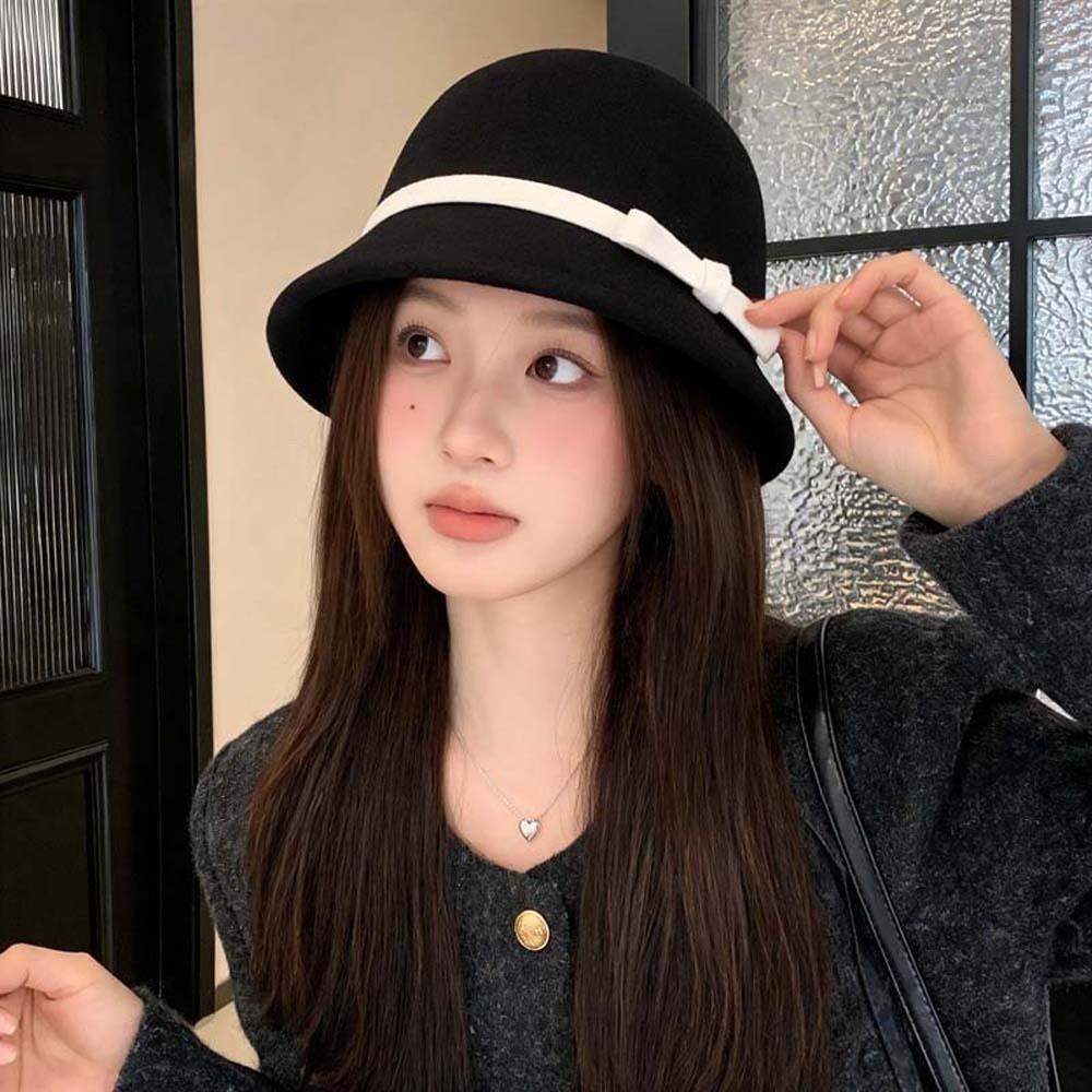 Weiche Filz Winter Wollmütze Warme Fleece Vintage Fedora Kappe Elegante Fischerhut Kappe Lässige Party