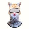 1pc Men's Breathable 3D Animal Ear Balaclava Protective Full Face Suitable for Outdoor Activities, Fun Summer Sunscreen Headwear