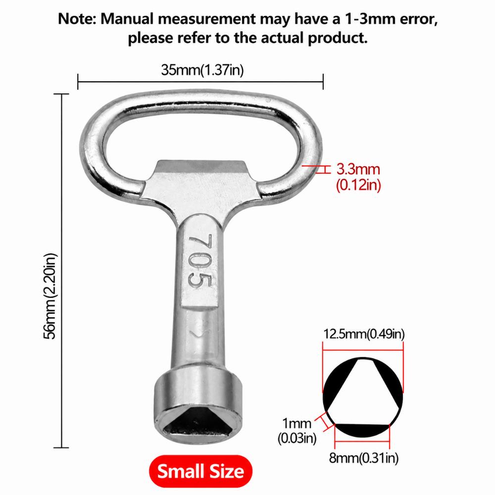 Multi-purpose Triangle Valve Wrench Universal Use Durable Material Triangle Key Solid Structure Labor Saving Elevator Door Key